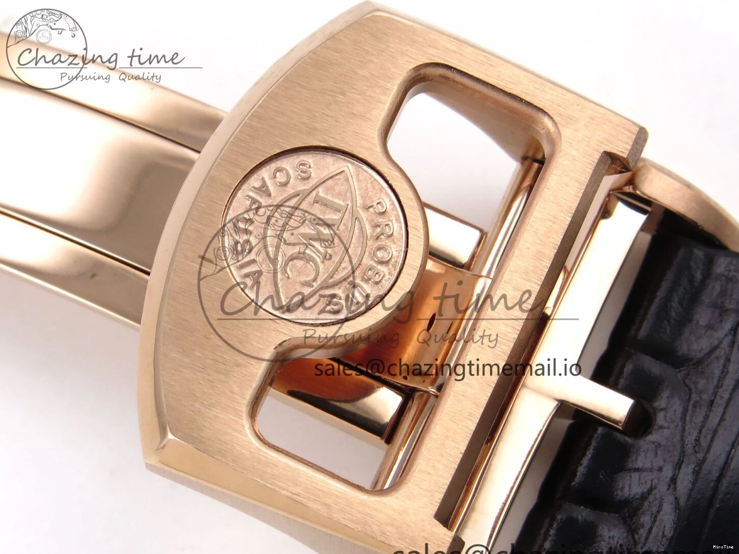 MIROTIME 0110 Portugieser Automatic 42mm RG APSF 1:1 Best Edition Black Dial on Black Leather Strap A Original 7007